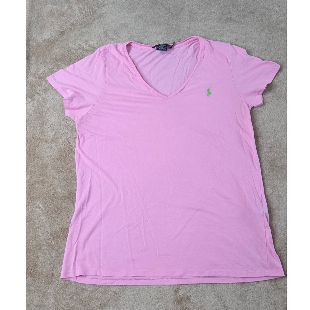 Vintage Ralph Lauren Sport T-shirt Womens Size XL Pink Short Sleeve